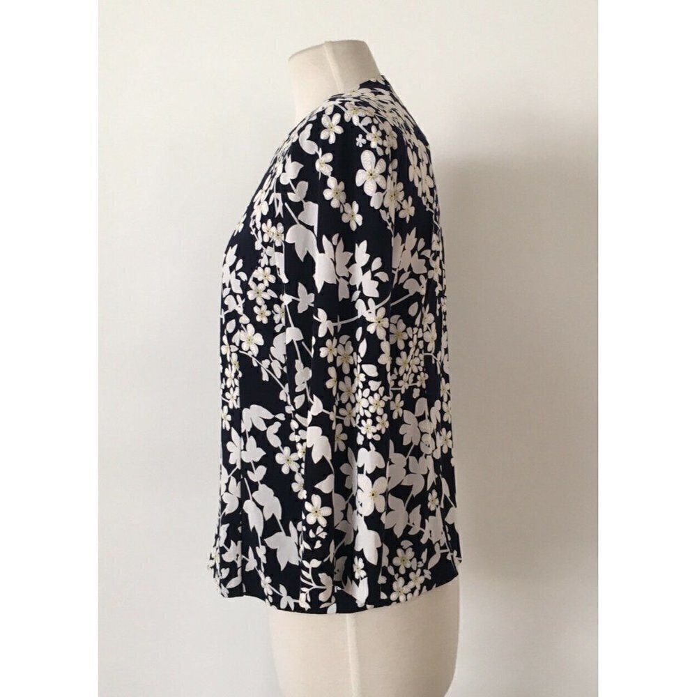Jessica Howard White Floral Print Jacket Size 6 - Picture 2 of 5